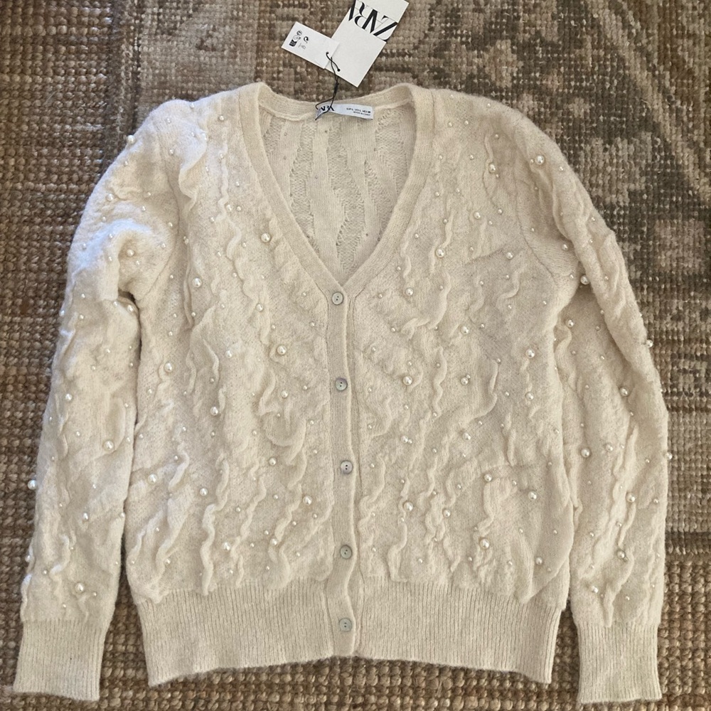 Zara Pearl Cardigan
